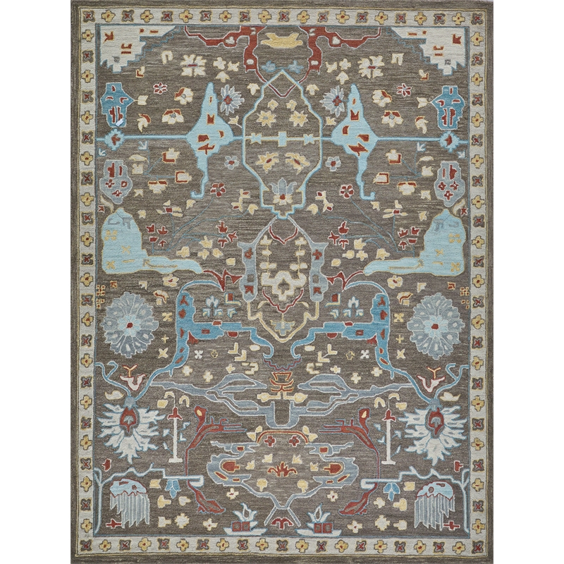 Hamilton Hand-Tufted New Zealand Wool Taupe/Multi 15'x20' Area Rug