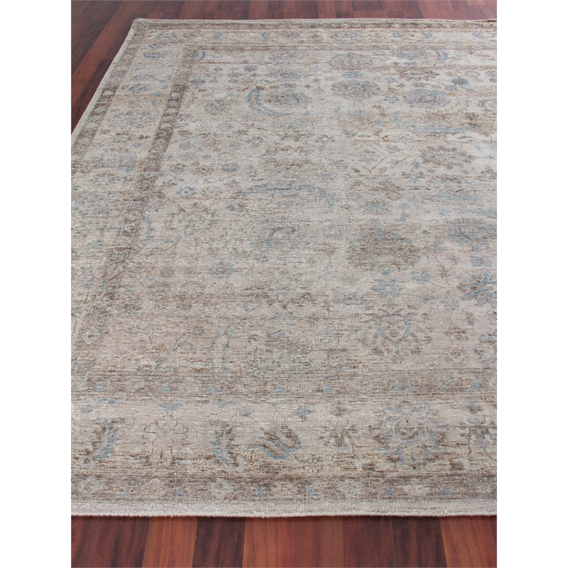 Harper Hand-Knotted New Zealand Wool Beige/Ivory/Blue 9'x12' Area Rug