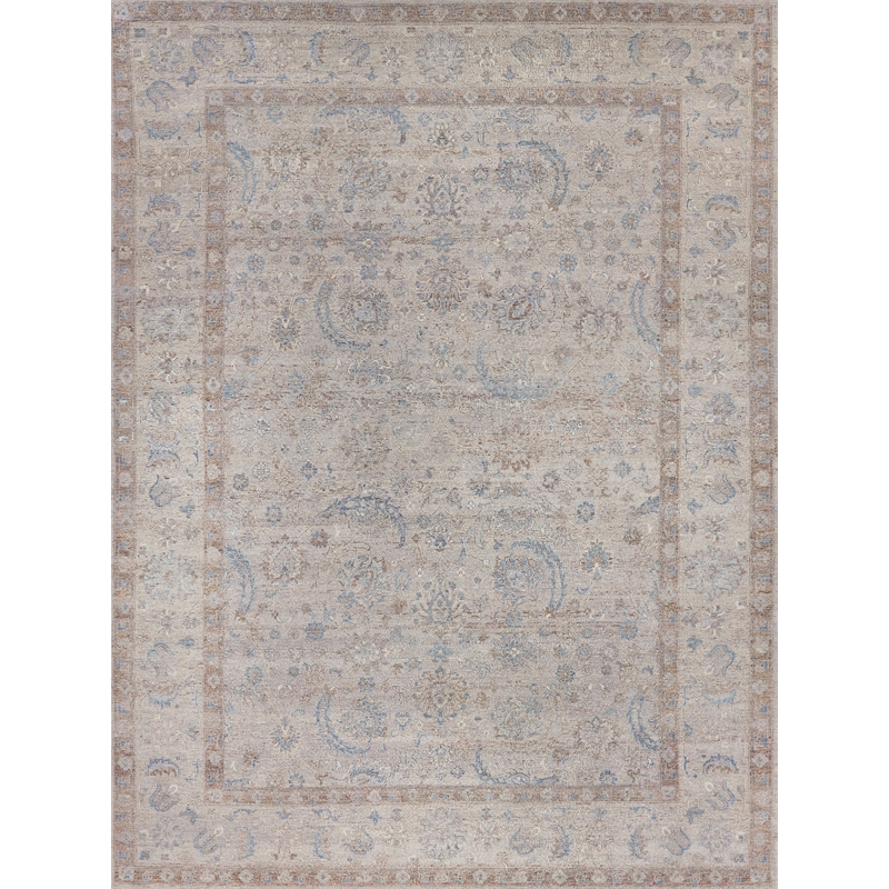 Harper Hand-Knotted New Zealand Wool Beige/Ivory/Blue 9'x12' Area Rug