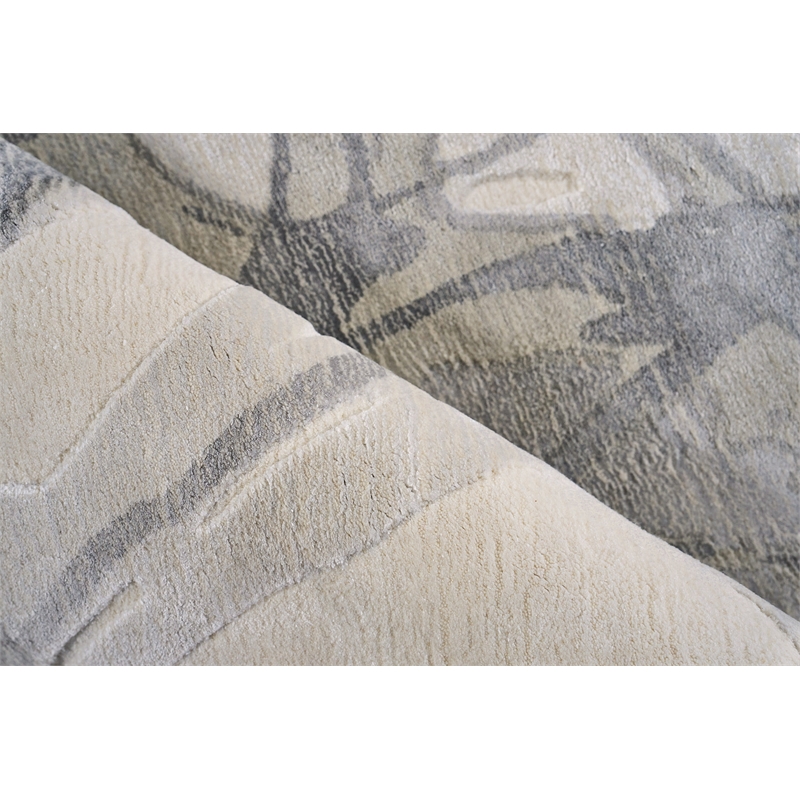 Gianni Handloomed Wool/Bamboo Silk Gray/Silver 4'x6' Area Rug