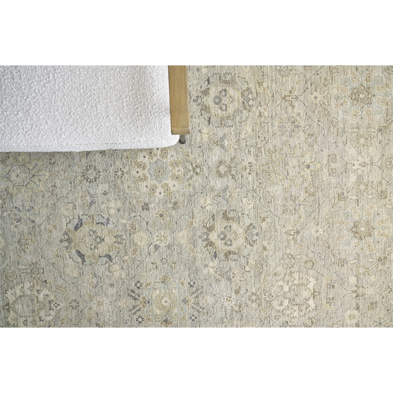 Heirloom Hand-Knotted New Zealand Wool Gray/Beige 6'x9' Area Rug