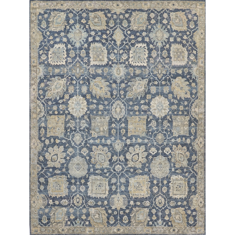 Heirloom Hand-Knotted New Zealand Wool Blue 10'x14' Area Rug