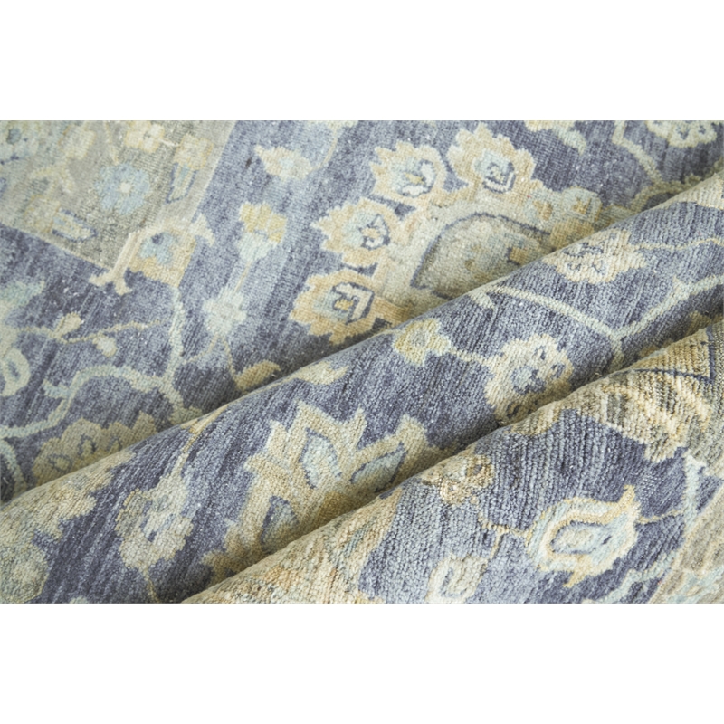 Heirloom Hand-Knotted New Zealand Wool Blue 12'x15' Area Rug