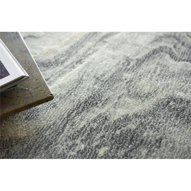 Gianni Handloomed Wool/Bamboo Silk Gray/Gold 12'x15' Area Rug