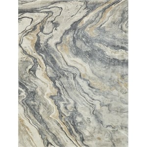 Gianni Handloomed Wool/Bamboo Silk Gray/Gold 8'x10' Area Rug