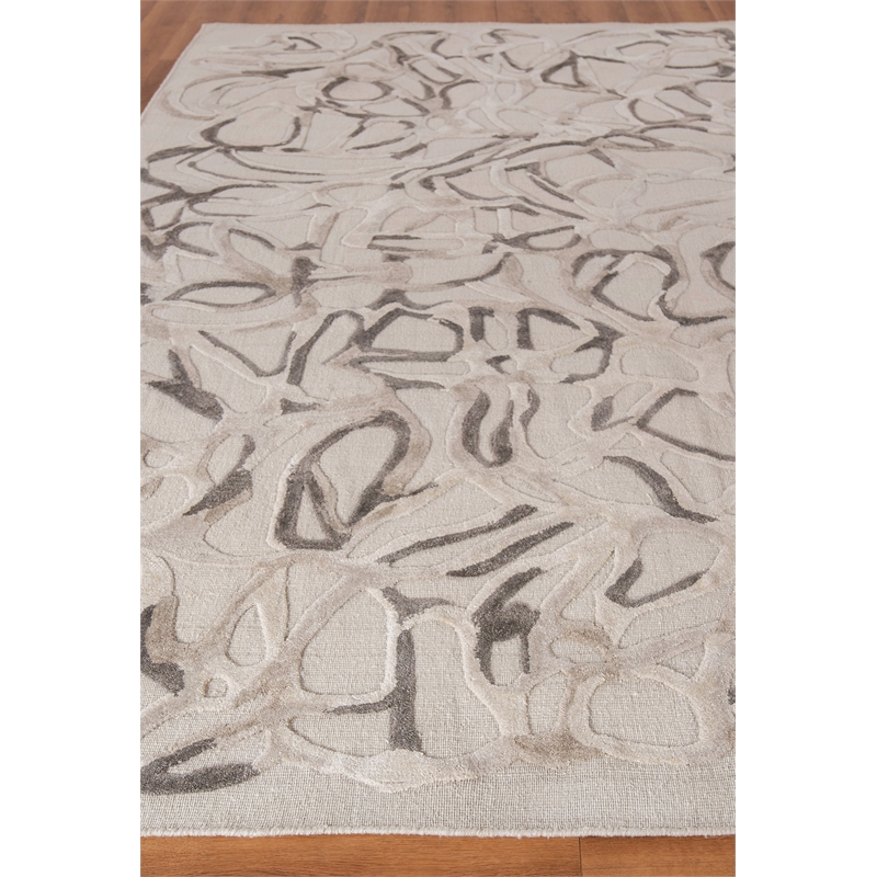 Goudy Handloomed Wool/Bamboo Silk Coco Brown/Cappuccino/Cream 9'x12' Area Rug