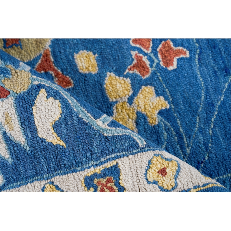 Hamilton Hand-Tufted New Zealand Wool Navy/Multi 4'x6' Area Rug