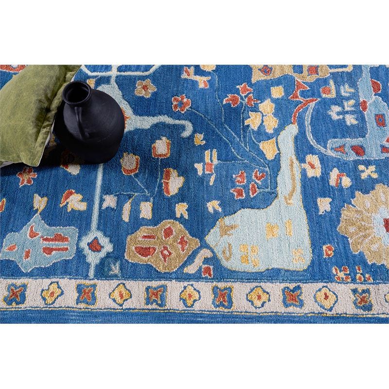 Hamilton Hand-Tufted New Zealand Wool Navy/Multi 8'x10' Area Rug