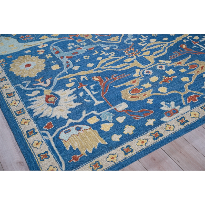 Hamilton Hand-Tufted New Zealand Wool Navy/Multi 9'x12' Area Rug