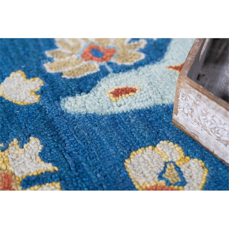 Hamilton Hand-Tufted New Zealand Wool Navy/Multi 9'x12' Area Rug