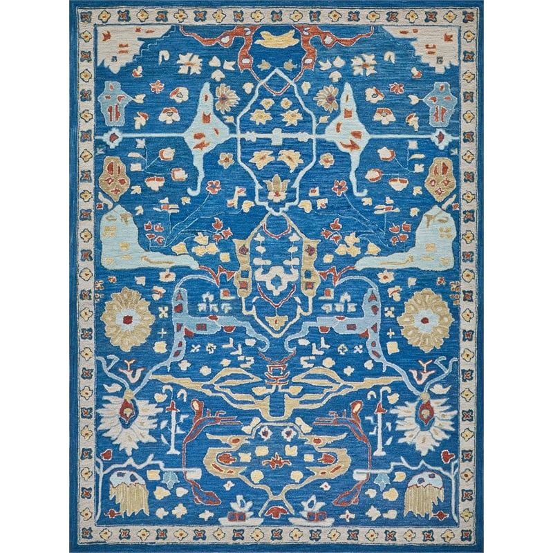 Hamilton Hand-Tufted New Zealand Wool Navy/Multi 9'x12' Area Rug