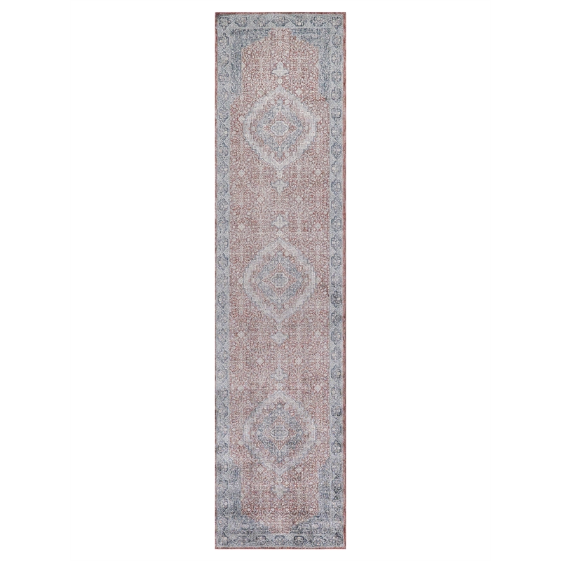Heritage Power Loom Polyester/Acrylic Red/Navy 12'x15' Area Rug