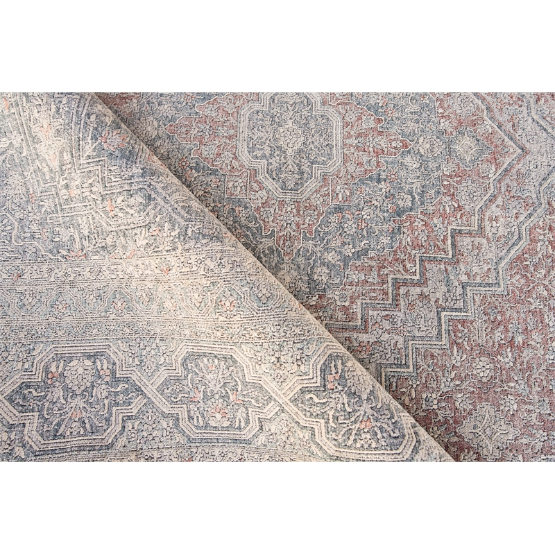 Heritage Power Loom Polyester/Acrylic Red/Navy 12'x15' Area Rug