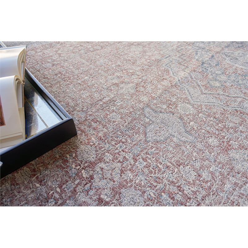 Heritage Power Loom Polyester/Acrylic Red/Navy 12'x15' Area Rug