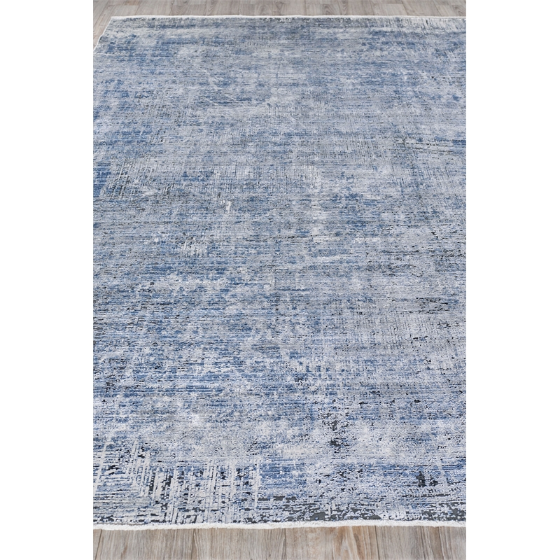 Intrigue Power Loom Polyester/Acrylic Gray/Blue 8'x10' Area Rug