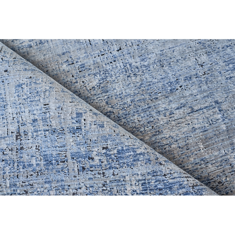 Intrigue Power Loom Polyester/Acrylic Gray/Blue 8'x10' Area Rug