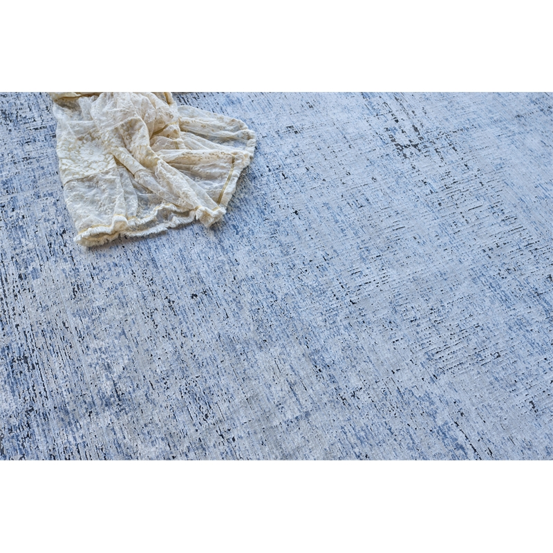 Intrigue Power Loom Polyester/Acrylic Gray/Blue 8'x10' Area Rug