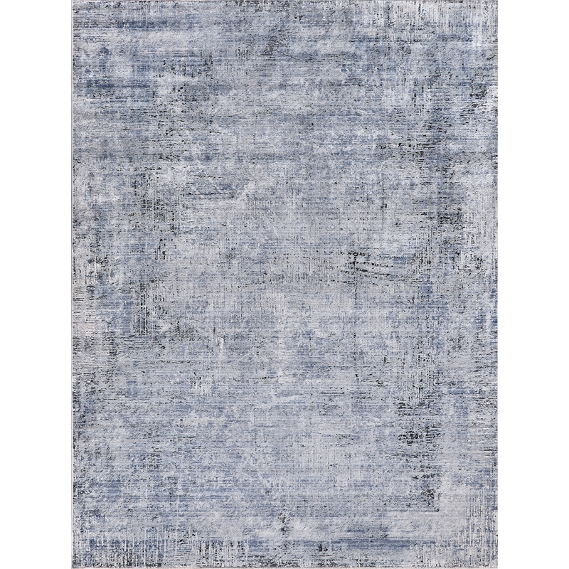Intrigue Power Loom Polyester/Acrylic Gray/Blue 8'x10' Area Rug
