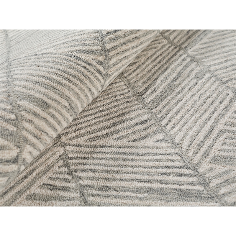 Kascata Hand-Tufted New Zealand Wool Silver/Ivory 9'x12' Area Rug