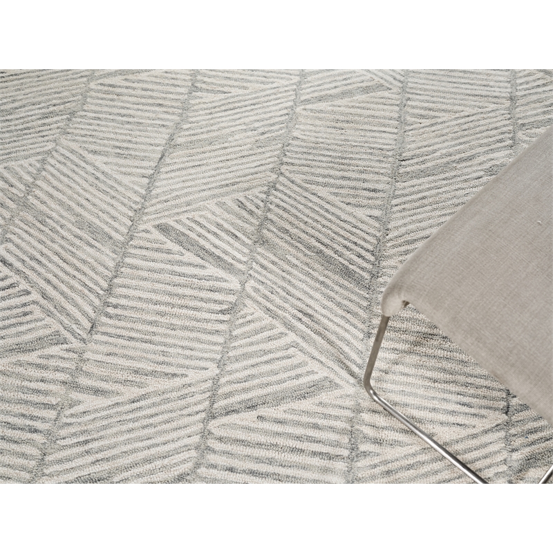 Kascata Hand-Tufted New Zealand Wool Silver/Ivory 9'x12' Area Rug
