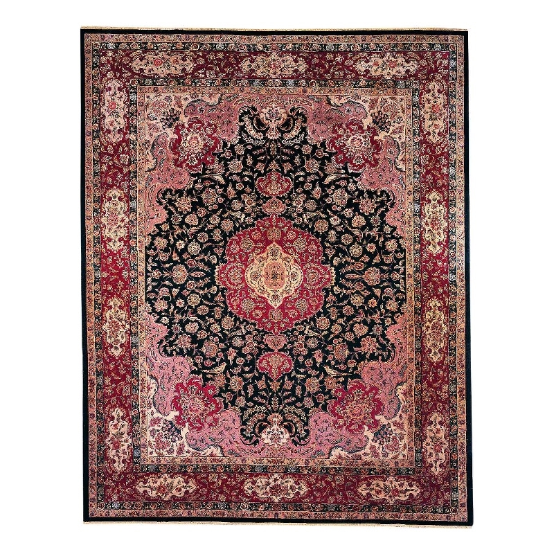 Heritage Power Loom Polyester/Acrylic Black/Red 12'x15' Area Rug