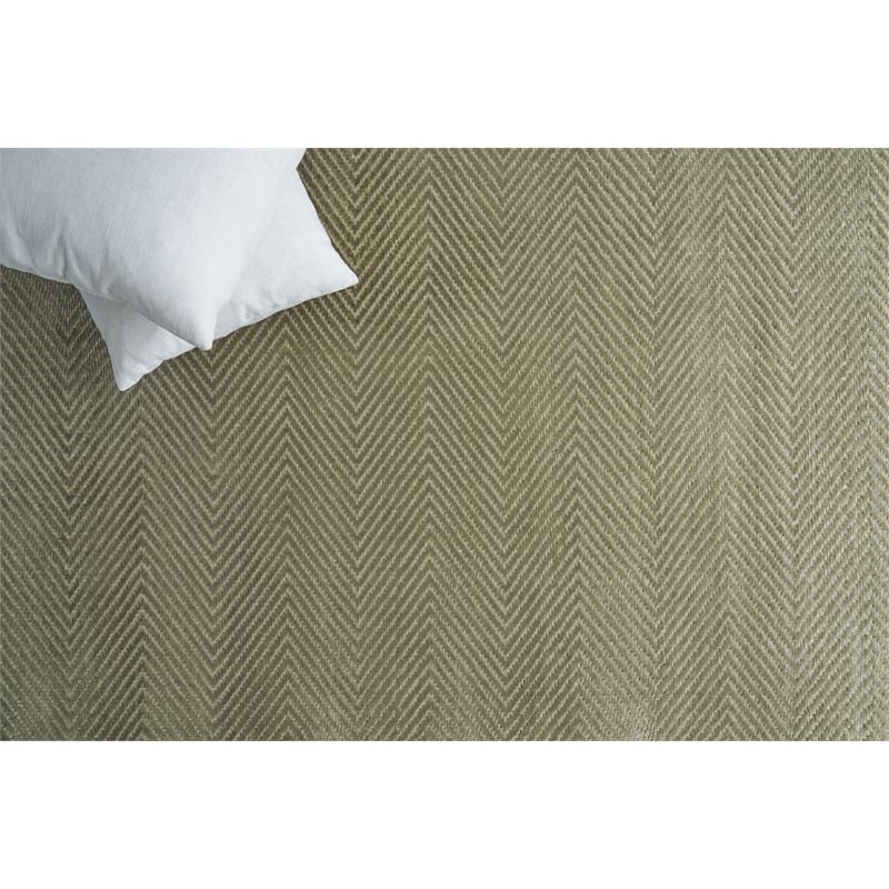 Honeycomb Handloomed Viscose Khaki 6'x9' Area Rug