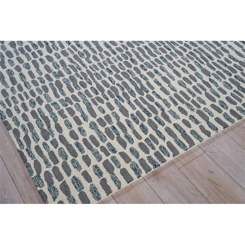 Ink Blot Hand-Tufted New Zealand Wool Black/Gray 2'x3' Area Rug