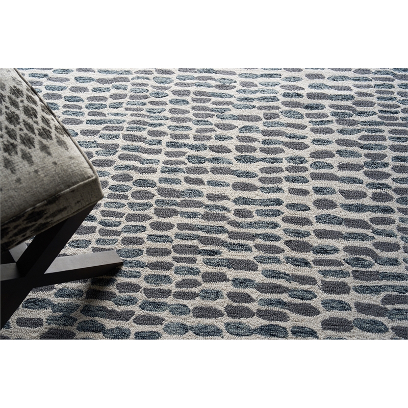 Ink Blot Hand-Tufted New Zealand Wool Black/Gray 2'x3' Area Rug