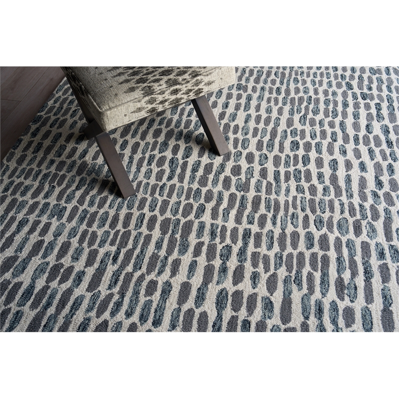 Ink Blot Hand-Tufted New Zealand Wool Black/Gray 2'x3' Area Rug