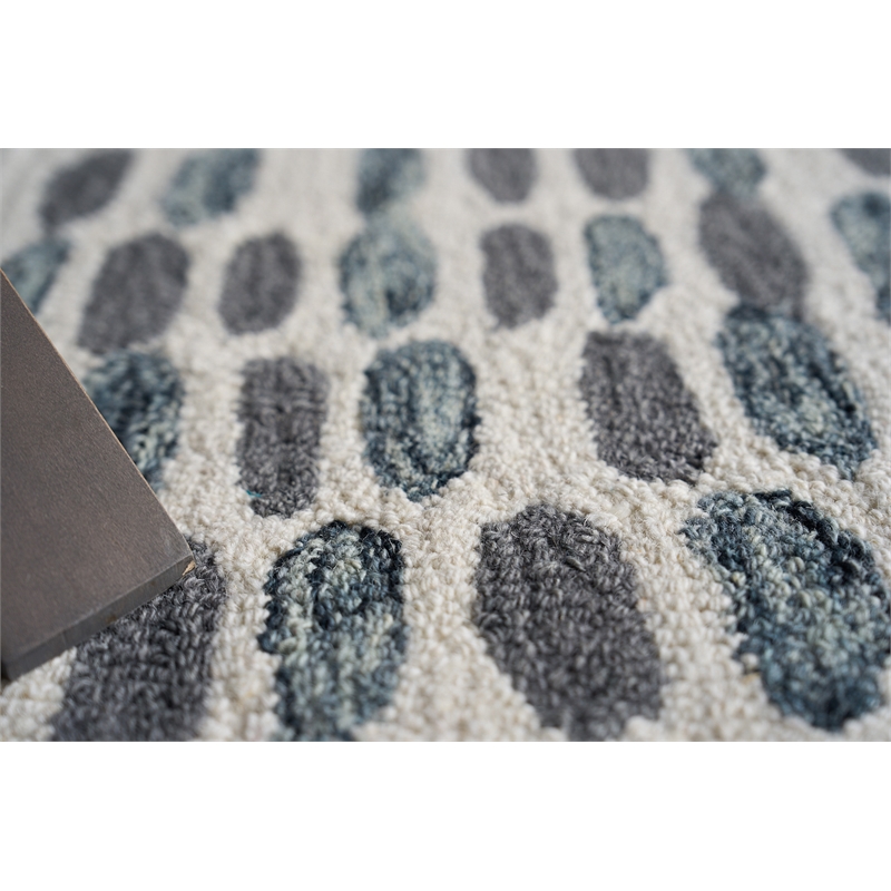 Ink Blot Hand-Tufted New Zealand Wool Black/Gray 6'x9' Area Rug