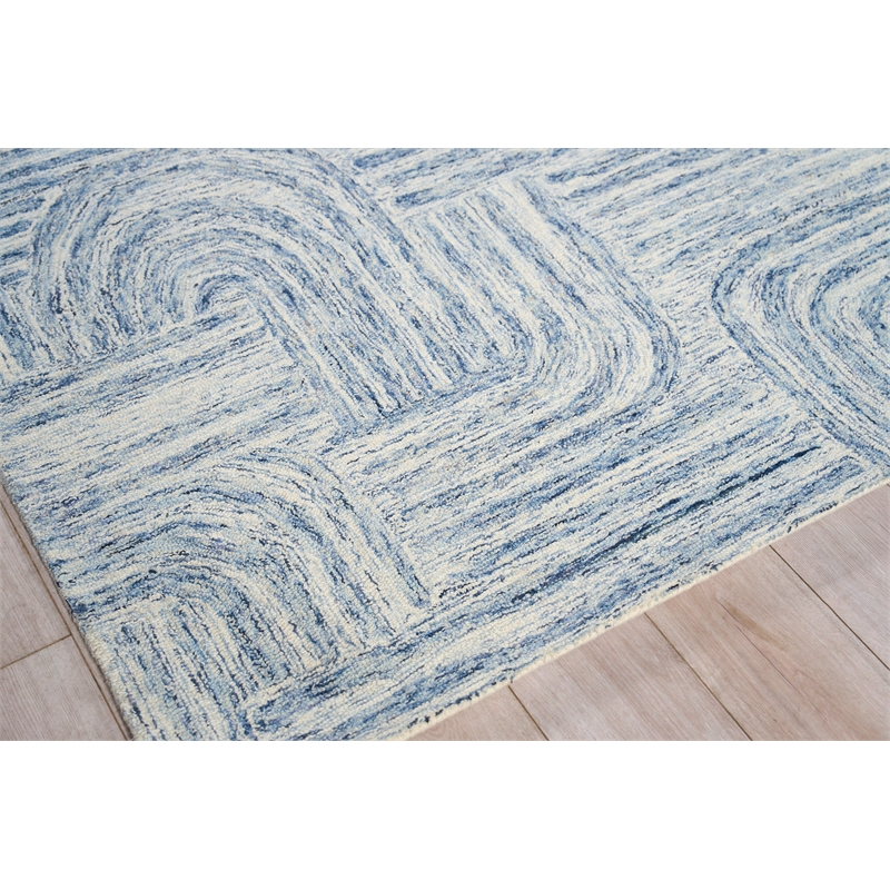 Juno Hand-Tufted New Zealand Wool Blue/Ivory 14'x18' Area Rug