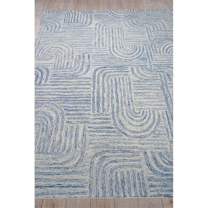 Juno Hand-Tufted New Zealand Wool Blue/Ivory 8'x10' Area Rug