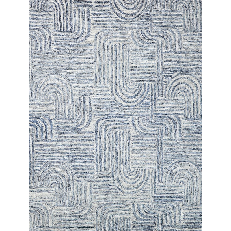 Juno Hand-Tufted New Zealand Wool Blue/Ivory 8'x10' Area Rug