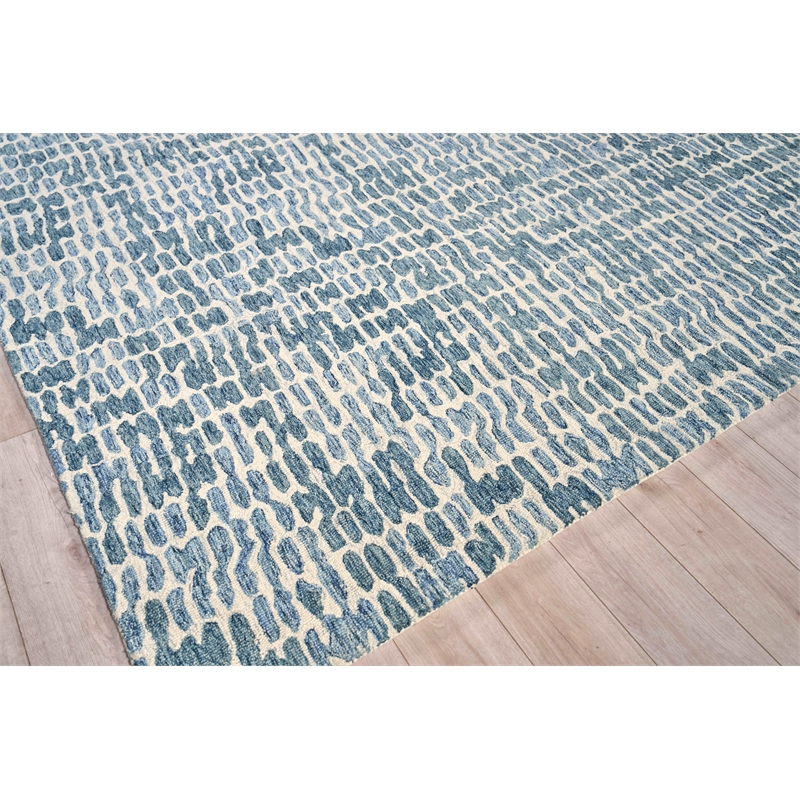 Ink Blot Hand-Tufted New Zealand Wool Navy 10'x14' Area Rug