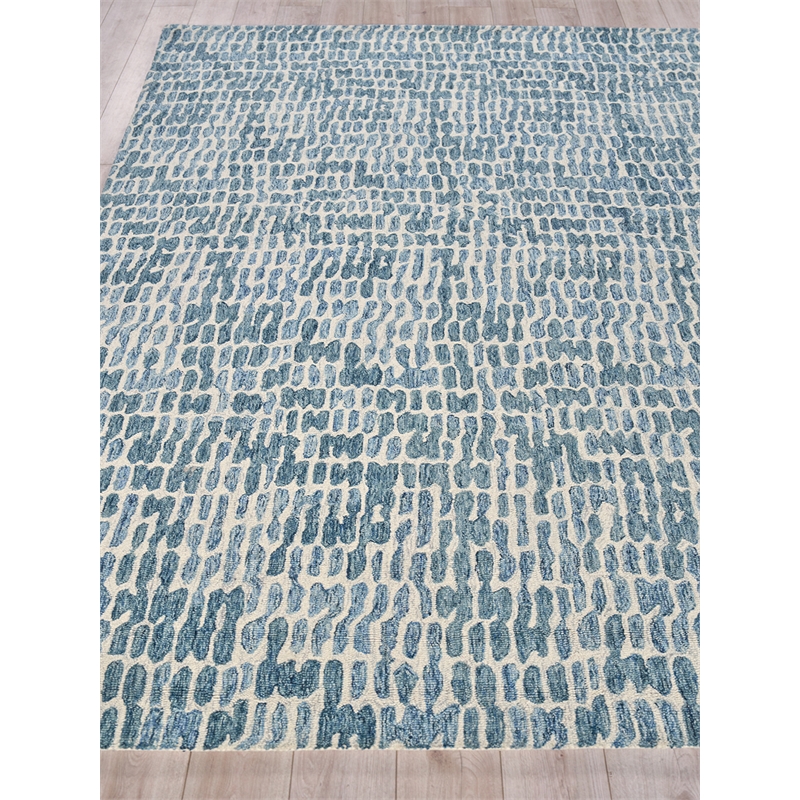 Ink Blot Hand-Tufted New Zealand Wool Navy 10'x14' Area Rug