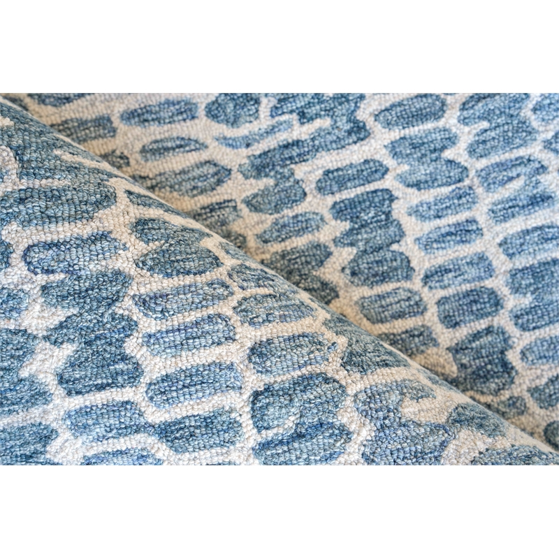 Ink Blot Hand-Tufted New Zealand Wool Navy 5'x8' Area Rug