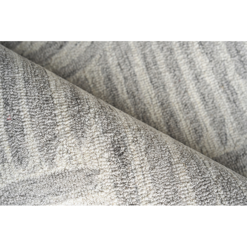 Juno Hand-Tufted New Zealand Wool Gray/Ivory 5'x8' Area Rug
