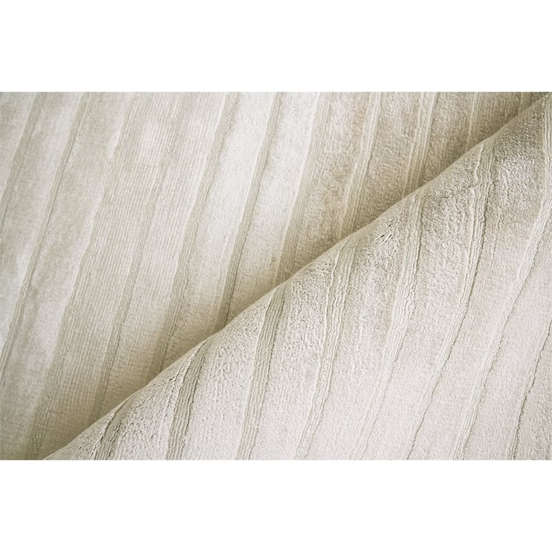 High Low Handloomed Viscose Silver 10'x14' Area Rug