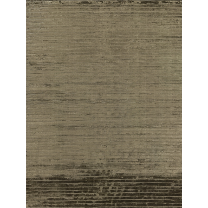 High Low Handloomed Viscose Khaki 12'x15' Area Rug