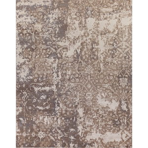 Hundley Hand-Knotted Wool/Bamboo Silk Silver/Gray 9'x12' Area Rug