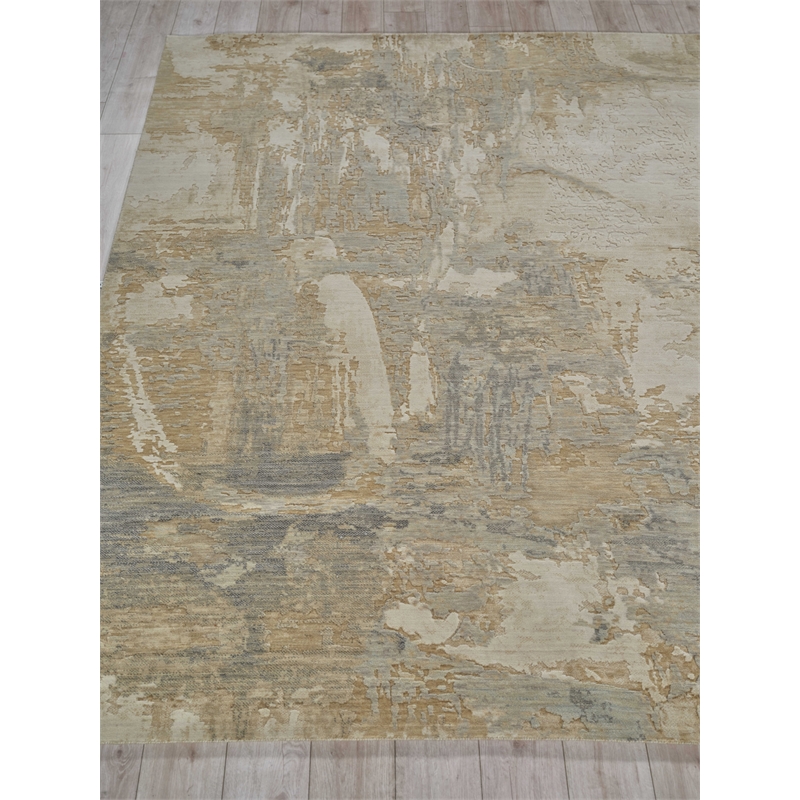 Infinity Power Loom Wool/Nylon Silver/Gray 6'x9' Area Rug
