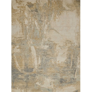 Infinity Power Loom Wool/Nylon Silver/Gray 9'x12' Area Rug