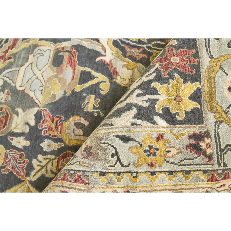Jurassic Hand-Knotted New Zealand Wool Black/Beige 8'x10' Area Rug