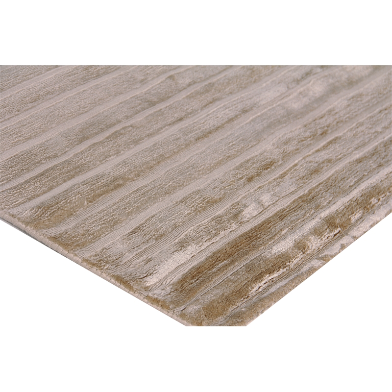 High Low Handloomed Viscose Beige 10'x14' Area Rug