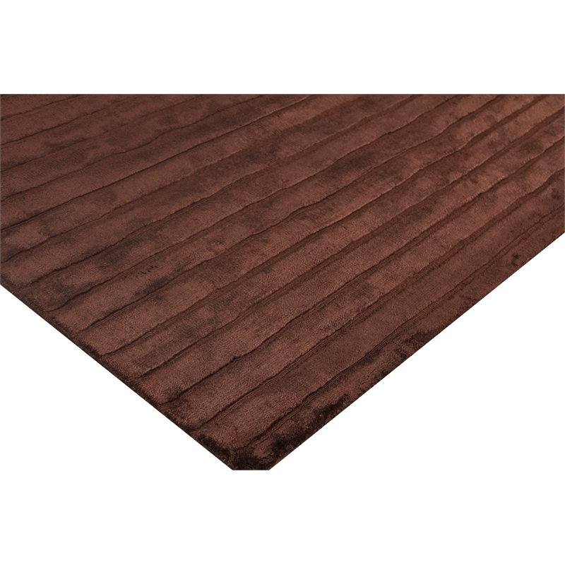 High Low Handloomed Viscose Chocolate 8'x10' Area Rug
