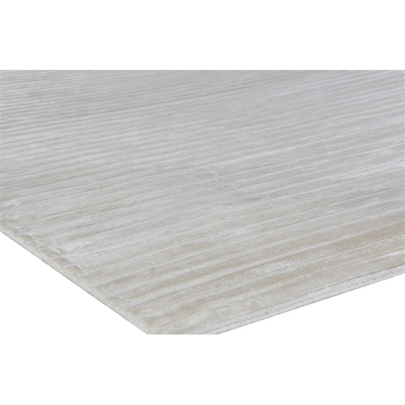 High Low Handloomed Viscose White 10'x14' Area Rug
