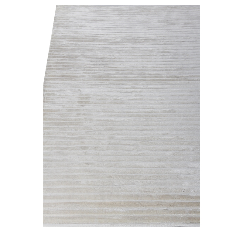 High Low Handloomed Viscose White 10'x14' Area Rug