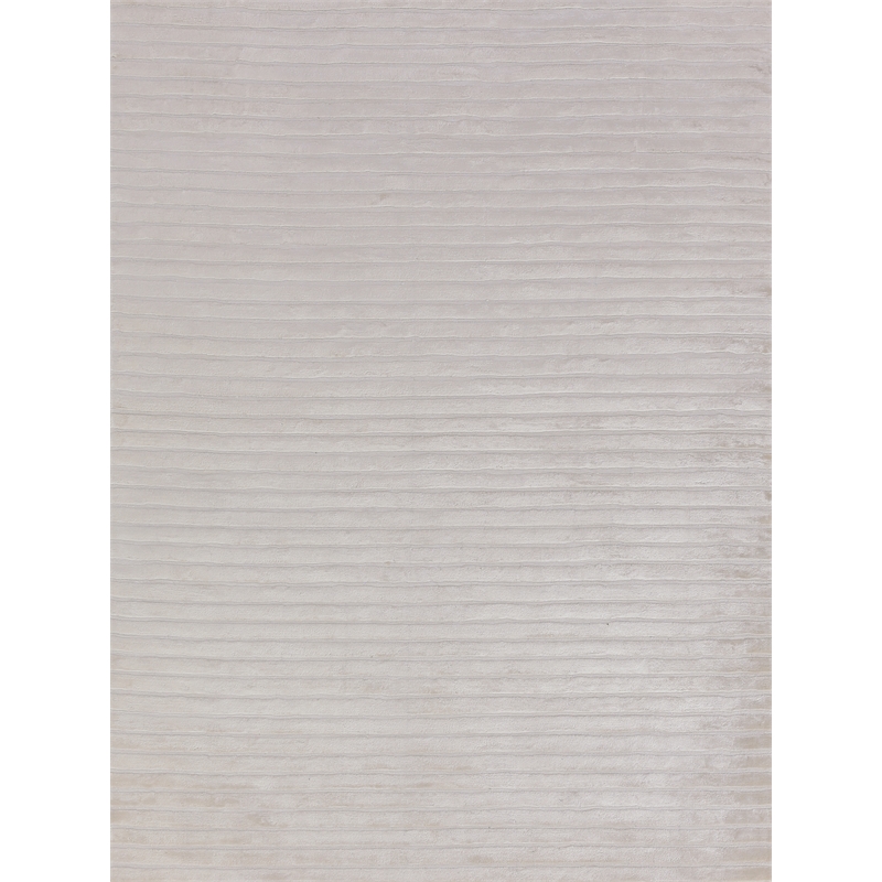 High Low Handloomed Viscose White 10'x14' Area Rug