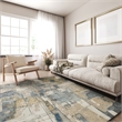 Infinity Power Loom Wool/Nylon Silver/Blue/Gray 10'x14' Area Rug