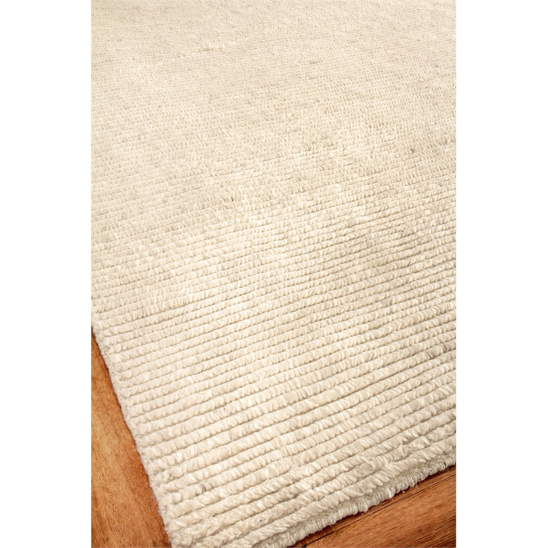 Kaza Hand-Knotted New Zealand Wool White/Ivory 2'x3' Area Rug